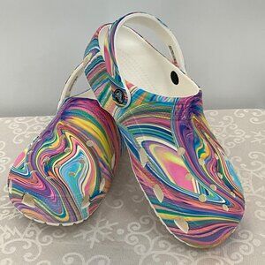 Tie-Dye Crocs W10 M 8 #206868 Slip-On Clogs